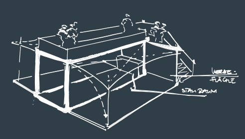 Skizze Eventcontainer Messecontainer