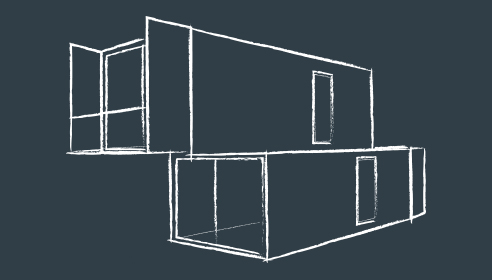 Skizze Home und Business Container